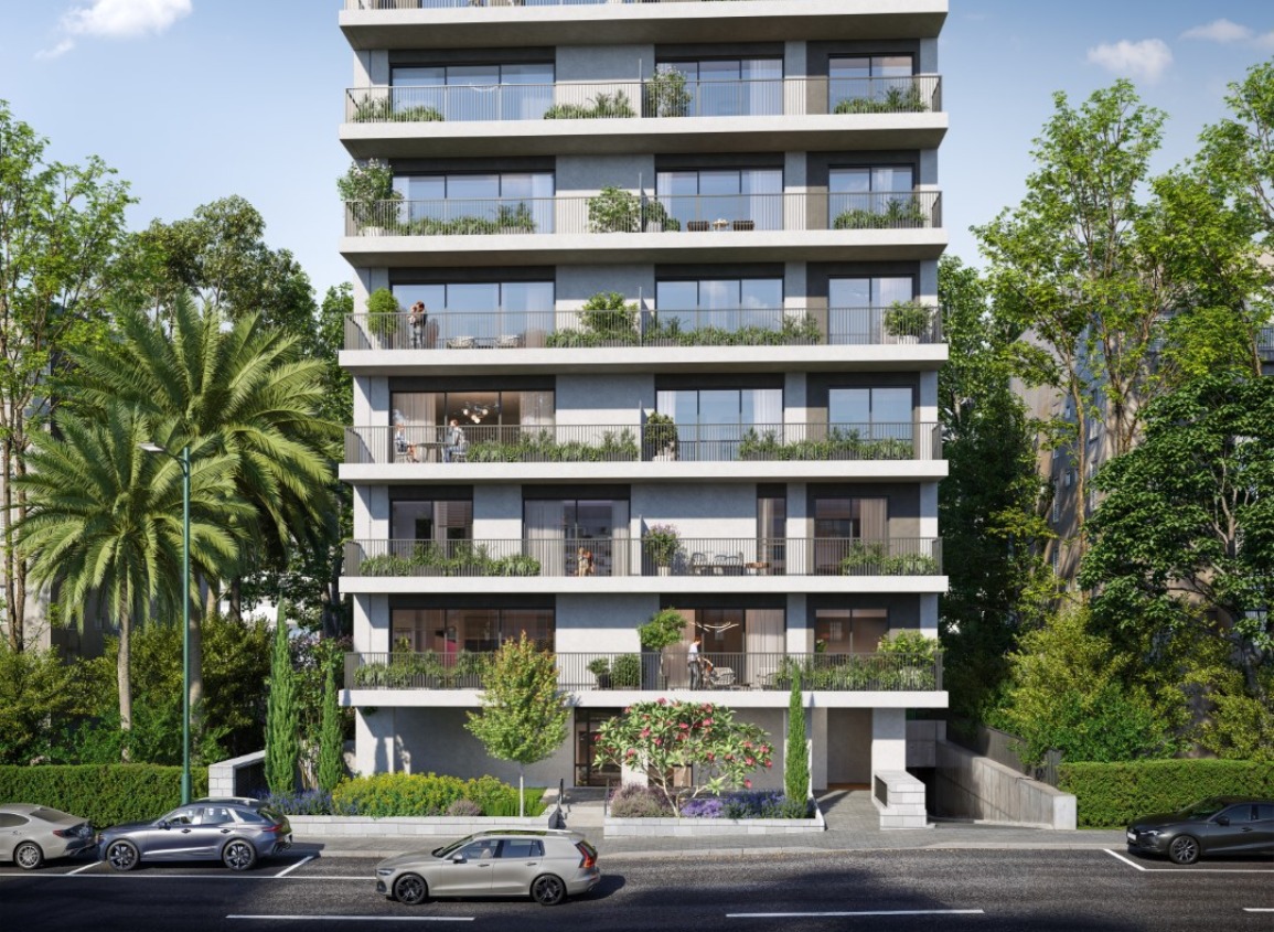 Façade de l'immeuble à Kikar Hamedina